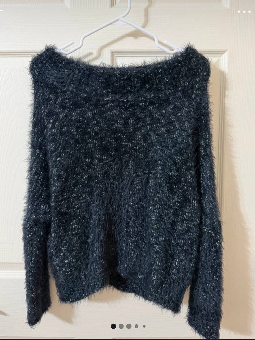 Express Cozy Fuzzy Crewneck Sweater in Dark Charcoal